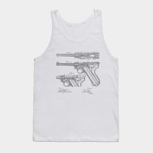 Gun Design Vintage Patent Hand Drawing Tank Top